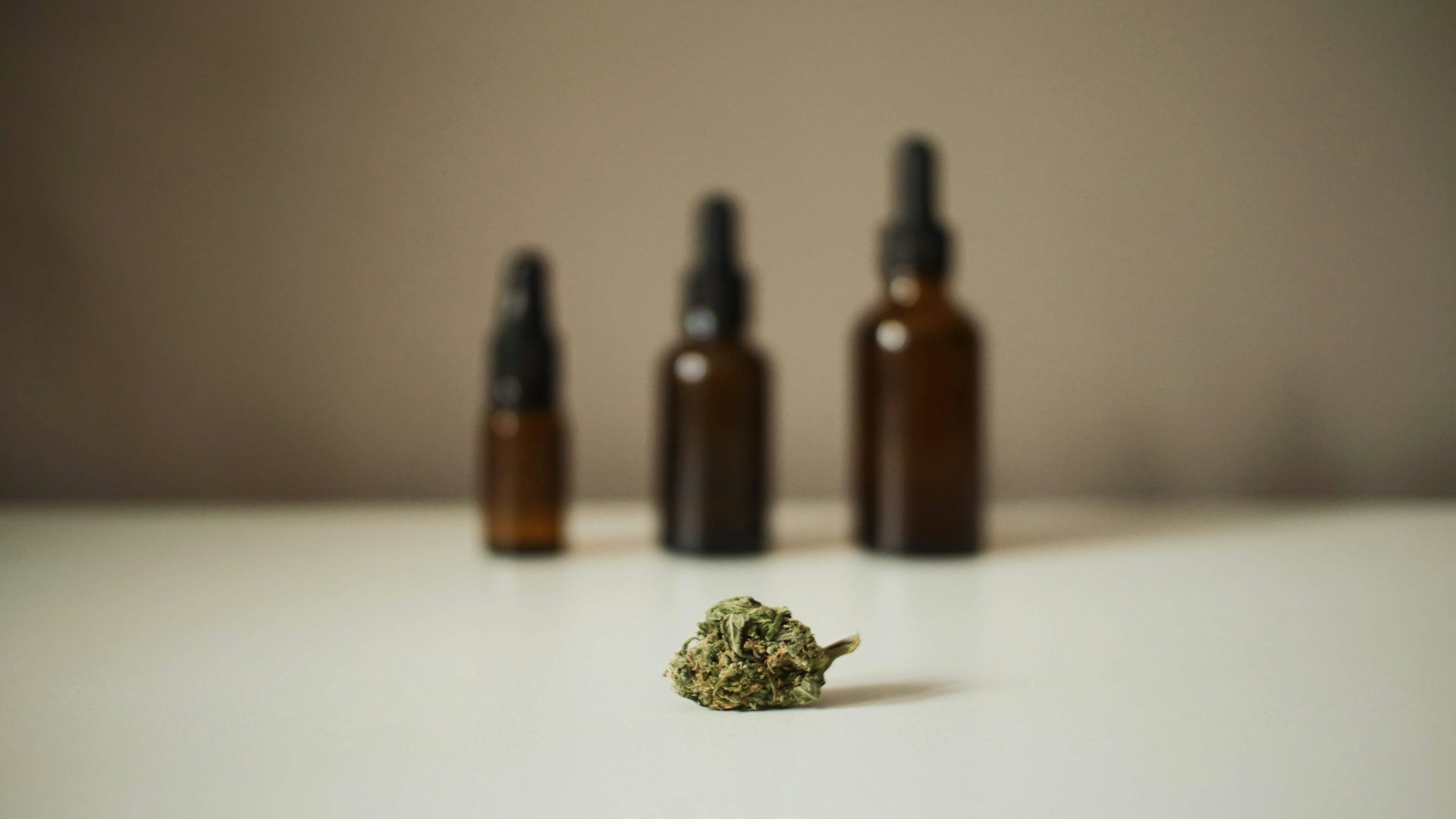 An arrangement of CBD tinctures