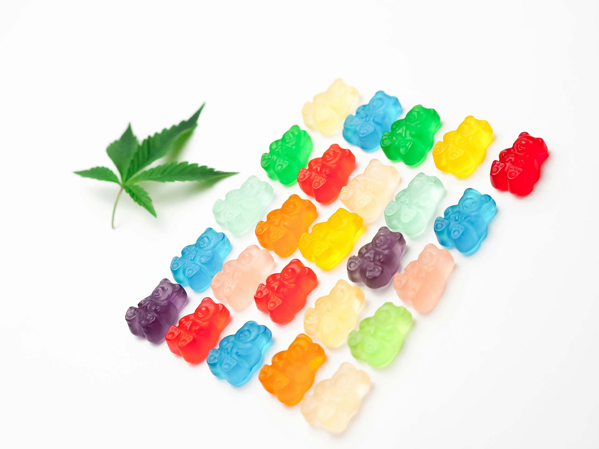 An assortment of colorful cannabis gummies